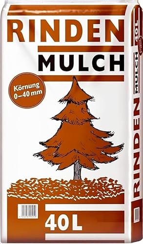 Rindenmulch 0-40 mm Körnung 40 Liter Garten-Mulch Qualität aus Bayern! (Natur)