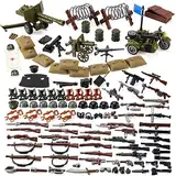 Feleph WW2 Waffen-Set Militär Spielzeug-Kit für Soldatenfiguren Modell-Pack Armeeausrüstung Ausrüstungsstücke kompatibel mit den großen Marken