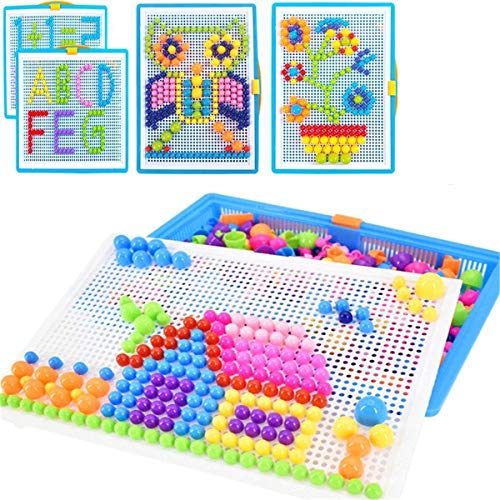 Steckspielzeug Mosaik Steckspiel Pädagogisches Kinderspielzeug Kreatives Spielzeug Jungen Mädchen Steckmosaik Steckbausteine 295/592/888 Stücke Bausteine Kinder Lernspielzeug für Geschenk