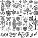 SUI-lim 8 Blätter groß Einzigartige Schwarz Temporäre Tätowierung, Für Frauen Mandala DreamCatcher Tattoos, Erwachsene Aufkleber, Körperkunst Arm Spitzen Gefälscht Tatoos