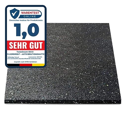 Floordirekt Premium Antivibrationsmatte 60x60cm - Made in Germany - für Waschmaschine Trockner etc. - zuschneidbar - in 4 Stärken erhältlich (60 x 60 x 0,5 cm)