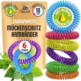 OSKAR Mückenschutz Armband, 6 Stück zur Mückenabwehr - Transparent Unicolor - Anti Mücken Set, extrem effektiver Kinder | Mückenarmband für Camping, Urlaub & Festival
