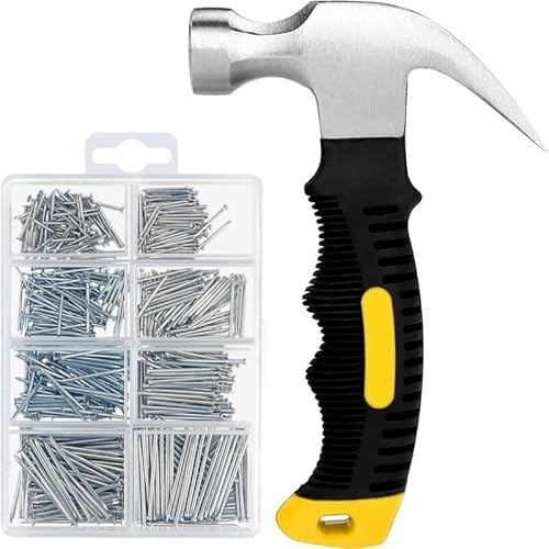 Klauenhammer 600 Kleine Nagel Set: PRITOK Mini Hammer Set mit Hardware Nägeln Mini Kleiner Klauenhammer mit Rutschfestem Griff für DIY, Holzarbeit, Camping, Reparatur