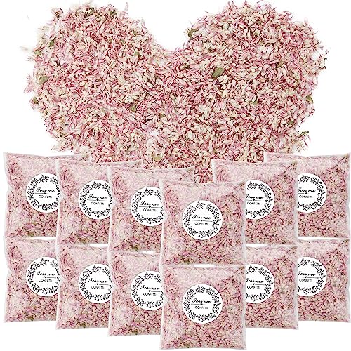 PuretéavHom 12er Pack Konfetti Hochzeit - Natürliches Streublumen, Getrocknet Blütenblätter, Biologisch Abbaubares Konfetti für Geburtstag Party DIY Deko
