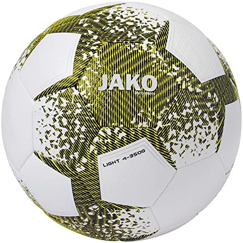 JAKO Unisex Lightball Performance, Weiß/Schwarz/Soft Yellow, 4