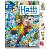 Häfft® Original Hausaufgabenheft 2025/2026 A5 "Stickermania" ultimativer Schülerkalender, Schülerplaner - nachhaltig & klimafreundlich