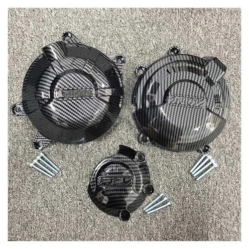 JBJXFAMAY Motorstatorabdeckung Motorradzubehör Motorabdeckungs-Schutzkit Für CB500X CB500F CBR500R 2019 2020 2021 2022 2023 2024 CBR 500 R Motorkurbelgehäuseabdeckung(Kohlefaserfarbe)