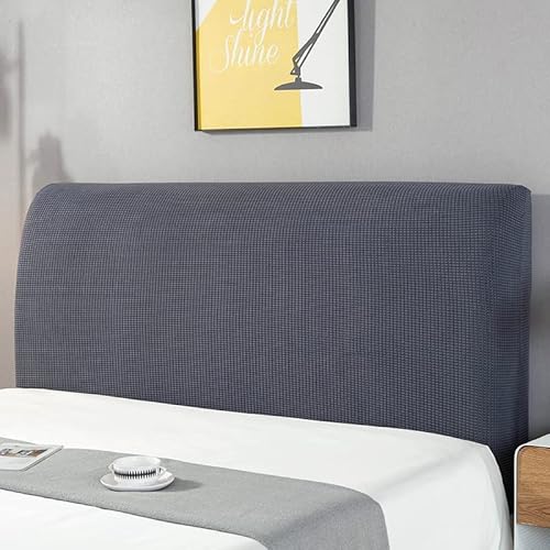 HAMON Kopfteil Schonbezug Protektor Kopfteilbezug Einfarbiges Design Bettkopfteil Hussen Bett Kopfteil Bezug Dehnbar Waschbar Abnehmbar Einfarbig für Schlafzimmer (Dunkelgrau, 180 cm)
