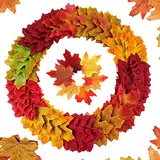 300 Herbstahornblätter, künstliche Herbstblätter in gemischten Farben zum Dekorieren von herbstlich gestalteten Räumen, zum Basteln von Karten und zum Erntedankfest