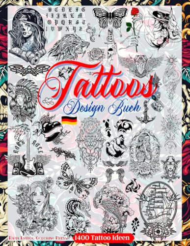 Tattoo Design Buch: Über 1400 Tattoo-Designs für echte Tätowierer, Profis und Amateure. Originelle, moderne Tattoo Designs, die Sie zu minimalen und ... Inspirationsquelle für dein erstes Tattoo.