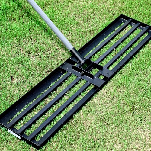 Walensee Rasen-Nivellierungsrechen, 2,1 m, 114,3 x 25,4 cm, Nivellierwerkzeug, robust, müheloses Rasen-Nivellierwerkzeug, Stahlgriff, Rasennivellierer für Hof, Garten, Golfplatz, einfache Ebene