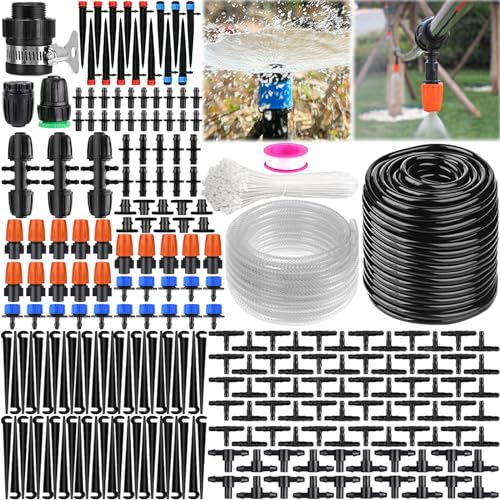 Frasheng 265 Stück Bewässerungssystem, 40M + 6M Bewässerungssets Micro Automatische Bewässerung Kit Gewächshaus, Tröpfchenbewässerung Bewässerungssystem Garten Gewächshaus Pflanzen