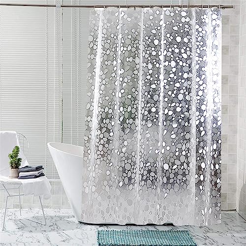 KOSHIFU Duschvorhang 240x200 Transparent Antischimmel 3D Eva Wasserdicht Shower Curtains Waschbar Duschvorhänge mit 12 Duschvorhang Ringe für Badewanne Badvorhänge