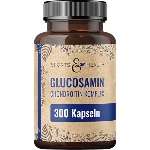 Glucosamin Chondroitin Komplex – 300 Reine Kapseln ohne Zusätze – 1000mg pro Tagesdosierung 5 Monate Vorrat – Glucosamin & Chondroitin Hochdosiert, Chondroitin-Glucosamine Chondroitinsulfat Glukosamin