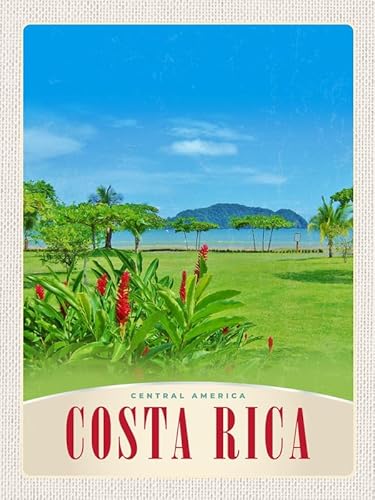 mrdeco Holzschild 30x40cm Costa Rica Central Amerika Strand Meer Holz Schild