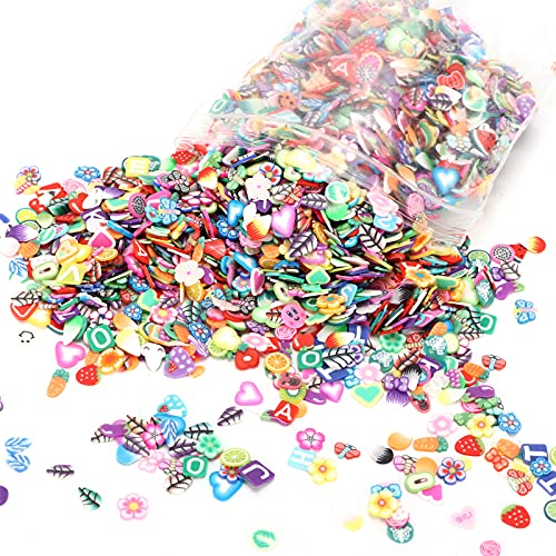 3000Pcs Fruit Nail Art Slices, Fruit Slime Supplies Nail Stuff DIY Clay Beads Mooth Wasserdichter DIY Clay für DIY Handwerk, Schleimherstellung und Handydekoration