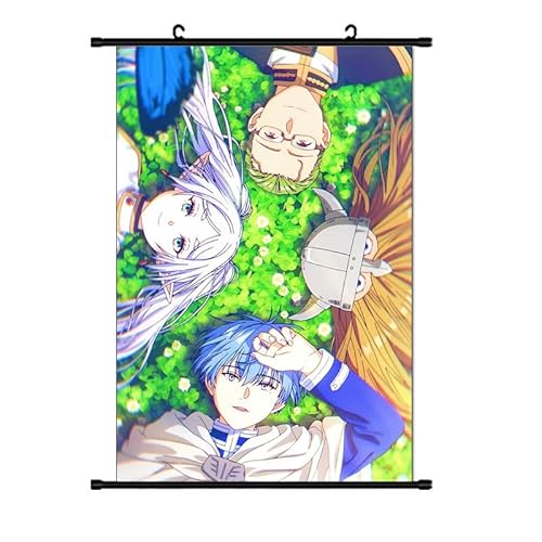 Zhongkaihua Poster "Frieren Beyond Journey's Ende", Anime-Rollposter, Gemälde, Frieren Beyond Journey's End, Merch, Stoff-Wandkunst, Schriftrolle, hängende Schlafzimmer, Heimdekoration (40 x 60 cm)