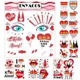 ENYACOS Köln Karneval Gesichtsaufkleber & Gesichtstattoos Rot Weiß – Kölle Alaaf Karneval Aufkleber für Fasching, Karneval Kostüm & Party, face tattoo, köln sticker (B)