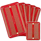 ElectroCookie PCB Prototype vorstand solderable brotschneidebrett für arduino und DIY elektronische projekte, vergoldet (5 Pack + 1 Mini-Karte, rot)