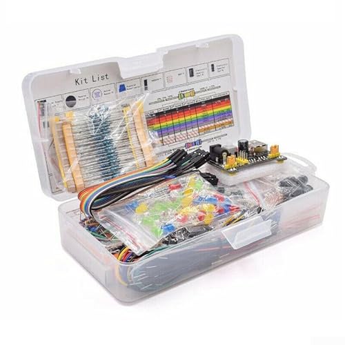Electronics Basic Kit 830 Breadboard Kabel Widerstand Kabel Widerstände Kondensatoren LEDs Diverse Komponenten