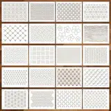 Sashiko-Schablonen aus Kunststoff, 20 Stück, 21,6 x 15,9 cm, Sashiko-Vorlage, Zeichnungslinie, Quiltschablone, geometrische Stickmuster, Stabilisatoren zum Nähen, Handquilten und Sticken