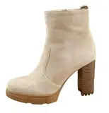 Pogolino Damen Stiefeletten Absatz elegant Stiefel Herbst Winter High Heels (LM312 beige 38)