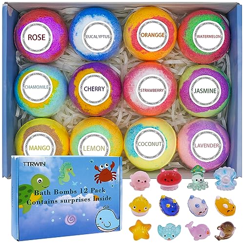 Badekugeln Badebomben, mit Überraschungsspielzeug im Inneren, Bio und alle natürlichen Zutaten Seifenblasen-Badebomben Fizzes Spa Ideal Geburtstag Ostern für Jungen & Mädchen