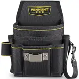 WINHUNT Werkzeugbeutel mit Gürtelschlaufe, Hammerschlaufe und Schlaufe mit Karabinerhaken Ideal für Handwerker, Elektriker, Gärtner, 18 Taschen, 22x15x4cm - Werkzeuggürtel Herren Werkzeugtasche Gürtel