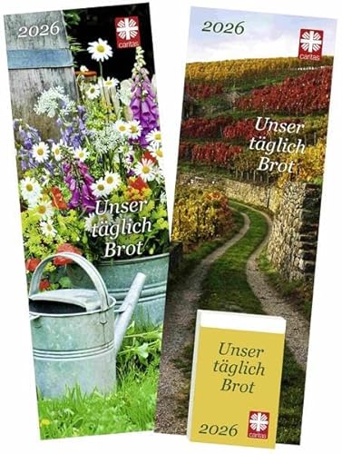 Unser täglich Brot 2026: Der Caritas-Tagesabreißkalender mit zwei Motiven auf beidseitig bedruckter Rückwand
