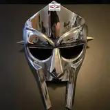 HOMYZ MF Doom-Maske, römischer Gladiator-Gesichtsmaske, Helm, 18 g, Stahl-Gesichtspanzer für Halloween, Silber-Finish