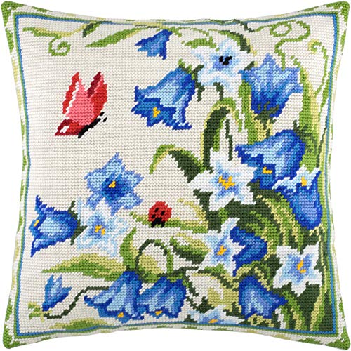 Brvsk Glockenblumen. Stickerei Set. Dekokissen 16×16 Zoll. Bedruckter Wandteppich, europäische Qualität