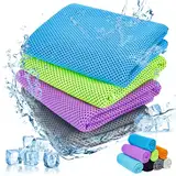 Brovamo Kühltücher 4 Stück 90X30cm Kühlhandtuch Cooling Towel Kühltuch Cool Towel für Yoga, Strand, Golf, Reisen, Fitnessstudio, Sport, Camping Cool down Towel kühlendes Handtuch（set2）