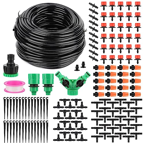 MXTIMWAN 149 Stück Garten Bewässerung Kit, 30m Gartenbewässerung Misting Kühlsystem, DIY Micro Drip System für Zimmerpflanzen Tropfchenbewässerung, Landschaft, Flower Bed, Terrasse Pflanzen