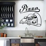 Wandtattoo Pizza, italienisches Restaurant, Pizzeria, Küche, Geschäft, Innendekoration, Logo, Tür, Fenster, Vinyl, 28 x 28 cm