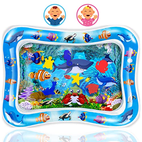 Wassermatte Baby, Wasserspielmatte Spielzeug Baby Wasserkissen Aufblasbare Wasserspielzeug für Baby,Kinderspielzeug Spielmatte für 3 4 6 9 Monate Baby Sensorisches Entwicklung Ausbildung 66 x 50 cm