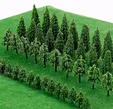 PIQIUQIU 25 Stück Modell Bäume Miniatur, Zug Bäume Eisenbahn Landschaft Diorama Baum Architektur Bäume, für DIY Landschaft, Mini Landschaftsgestaltung