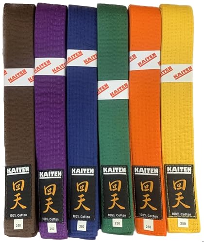 KAITEN Karategürtel Gelb - 4 cm Breit - Baumwolle Gelbgurt - Länge 230 bis 350 cm