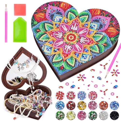 Geschenke für Mädchen 6 7 8 9 10 Jahre: Bastelset Kinder 5-12 Jahre Geburtstagsgeschenke, Diamond Painting Schmuckkästchen Basteln Mädchen, Kreatives DIY Diamond Art Bastelset Geburtstag Spielzeug