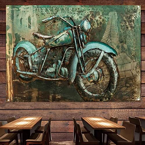 Shabby Military Motorrad-Flagge mit 4 Ösen, personalisierbar, Vintage-Auto-Poster, Wandbild, Motorwerkstatt, Garage, Dekoration, Banner B20