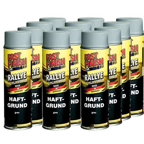 12x 500 ml FAST FINISH Car Rallye Haftgrund Grundierung Grau Spraydose 292811