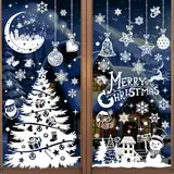 Weihnachtsdeko Fenster Fensterbilder Weihnachten Groß Selbstklebend, 202 Winter Fensteraufkleber Weihnachten Weihnachts Fensterbild Fensterdeko, Weihnachtsfenster Bilder Fenstersticker Weihnachten