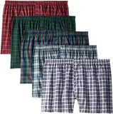 Fruit of the Loom Herren Boxershorts, gewebt, Schottenkaro, kariert, Multipack, Schottenkaro, 5 Stück, XX-Large