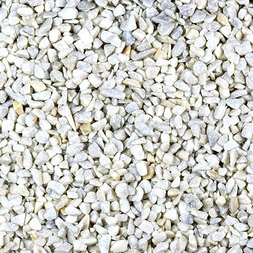 Zierkies 25 kg 9-12 mm Carrara Weiß Marmor Splitt Aquarium Garten Kies Steinteppich