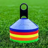FORZA Trainingsmarkierungshütchen | 10 leuchtende Farboptionen – Premium-Trainingsausrüstung mit Ständer, Für Fußball-, Rugby- und Fitnessübungen [50er- oder 1000er-Pack] (50, Weiß)