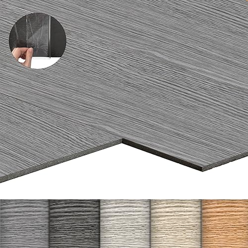 LZQ PVC Bodenbelag Vinylboden Selbstklebend mit Holz-Effekt, 18 Vinyl Fliesen 2,51m² Bodenfliesen Selbstklebend, Klebefliesen Boden Verschleißfest Wasserfest für Wohnzimmer Küche, Eiche Grau