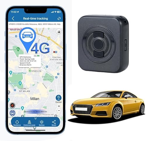 TKMARS 4G Auto GPS Tracker GPS Tracker Auto Ohne ABO mit Temperatursensor, SOS-Alarm, 2 Benutzerdefinierten Tasten, Mehreren Alarmen, Kostenloser App