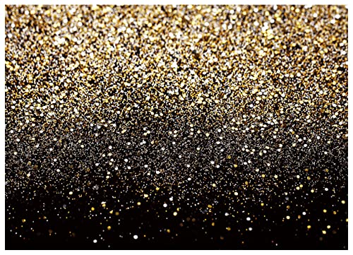 AIIKES 7x5FT Schwarz und Gold Glitter Hintergrund Golde Bokeh Fotografie Hintergrund Geburtstag Party Dekoration Hintergrund Hochzeit Neugeborene Foto Hintergrund Studio Requisiten 11-547