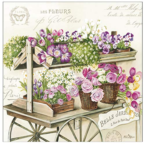 20 Servietten Blumenverkauf | Frühling | Sommer | Vintage | Tischdeko 33x33cm