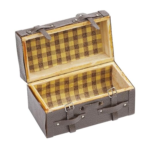 Miniaturen für Puppenhäuser und Wichtelstuben oder Geschenkgutscheine · DIY Miniwelt · Koffer zum Öffnen 5,8 x 3 x 3,1 cm