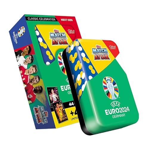 Topps Official Euro 2024 Match Attax - Mega Tin 2 - Next Gen - enthält 44 Euro 2024 Match Attax Karten Plus 4 Exklusive Next Gen Limited Edition Karten!